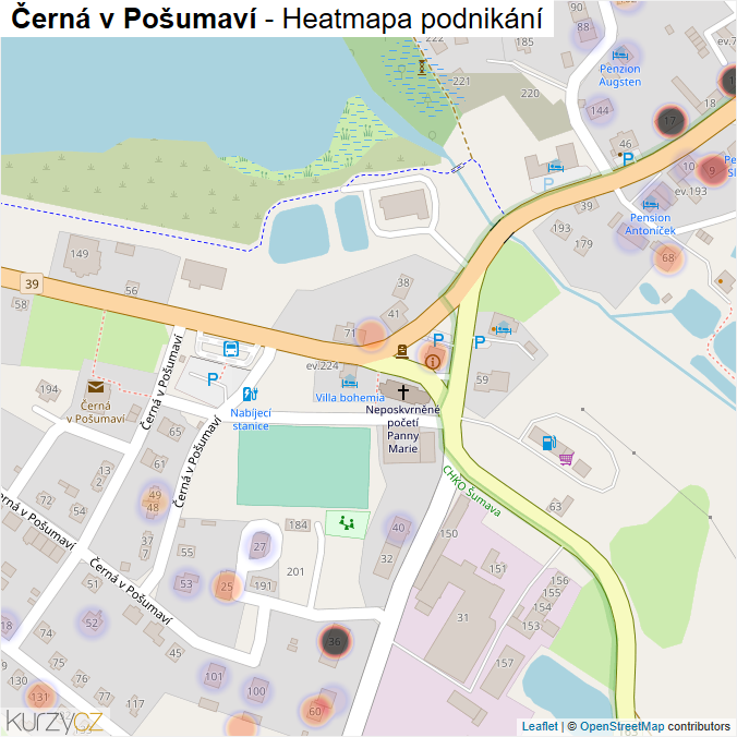 Mapa Černá v Pošumaví - Firmy v části obce.