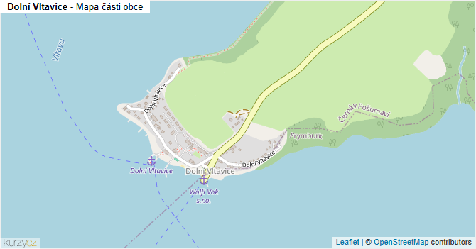 Dolní Vltavice - mapa části obce