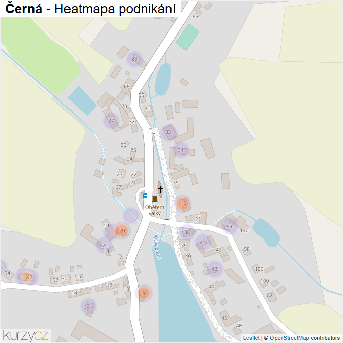 Mapa Černá - Firmy v části obce.