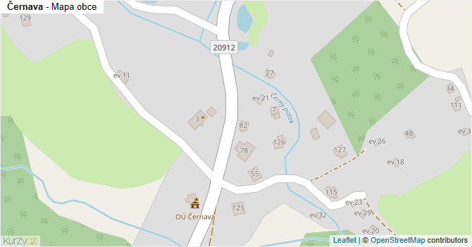 Černava - mapa obce