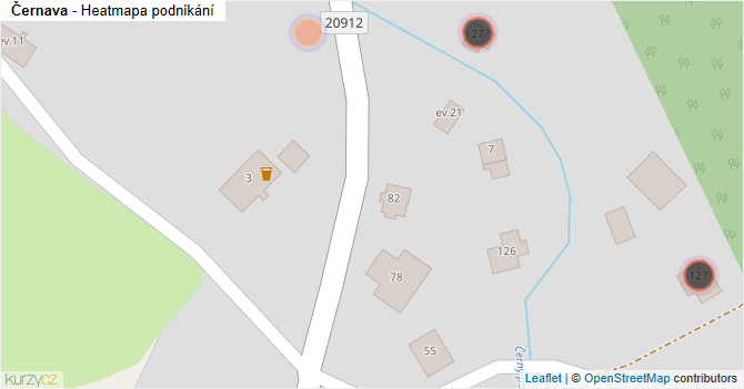 Černava - mapa podnikání