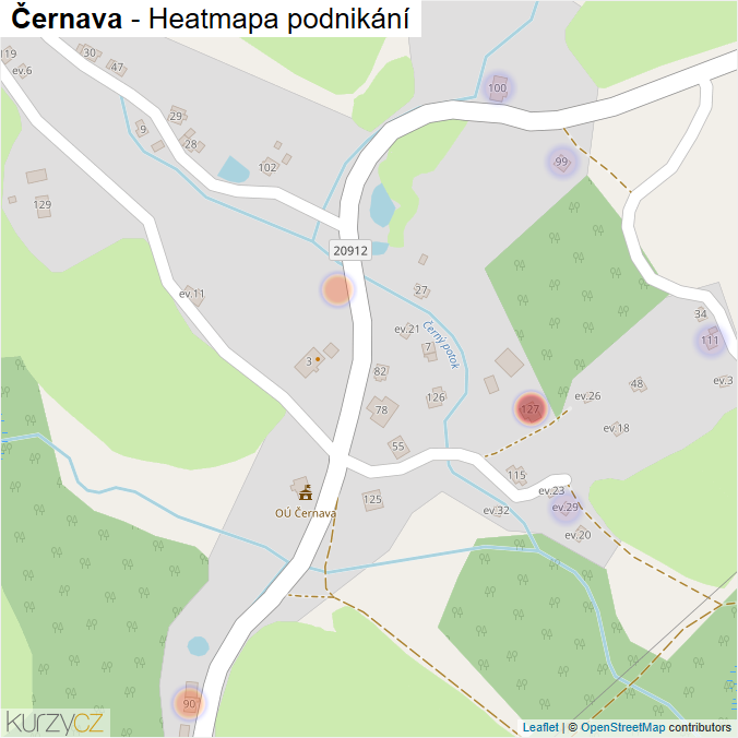 Mapa Černava - Firmy v části obce.