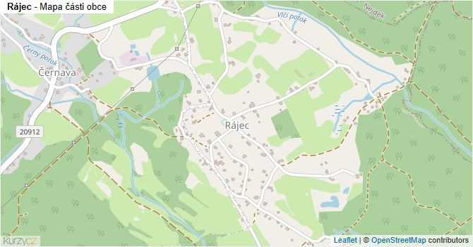 Rájec - mapa části obce