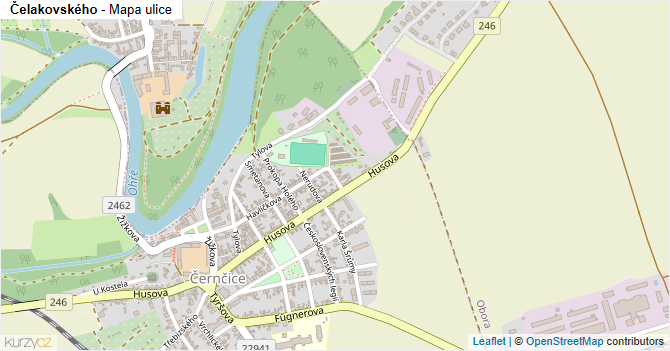 Čelakovského - mapa ulice