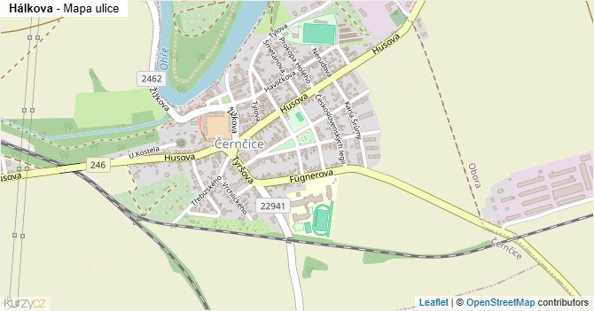 Hálkova - mapa ulice