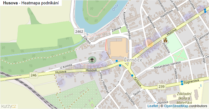 Husova - mapa podnikání