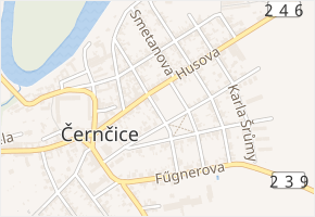 Jiráskova v obci Černčice - mapa ulice
