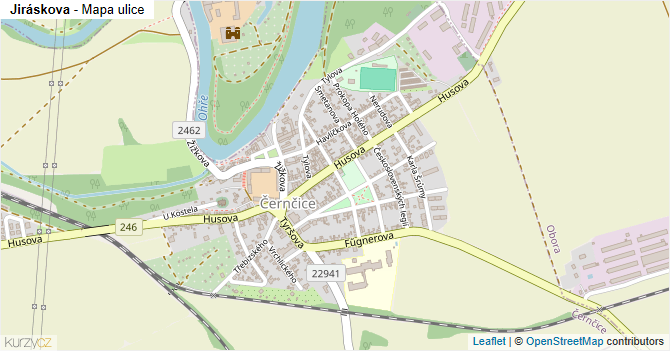 Jiráskova - mapa ulice