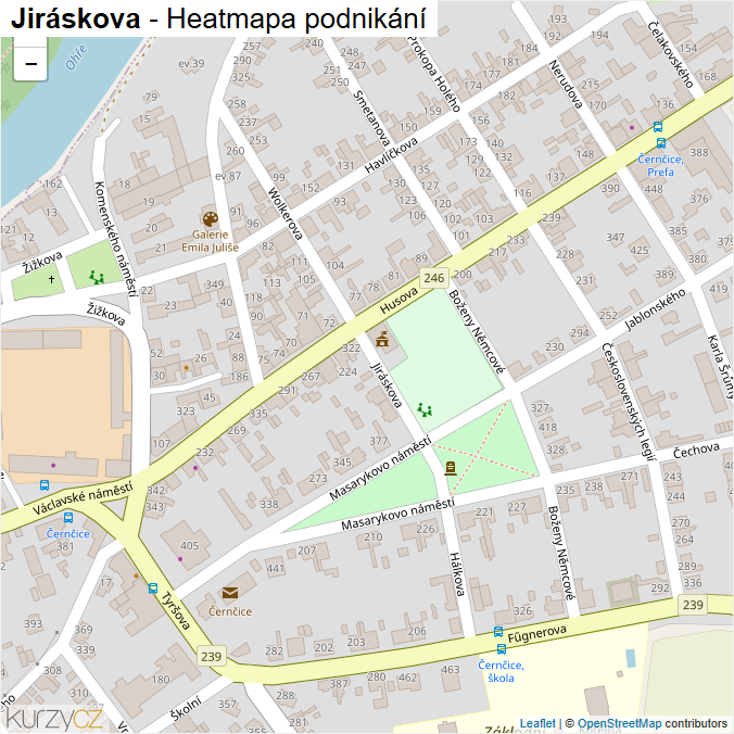 Mapa Jiráskova - Firmy v ulici.