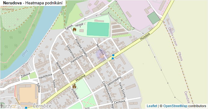 Nerudova - mapa podnikání
