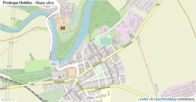 Prokopa Holého - mapa ulice