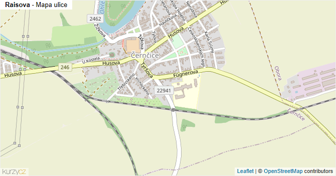 Raisova - mapa ulice