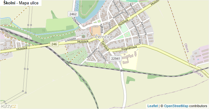Školní - mapa ulice