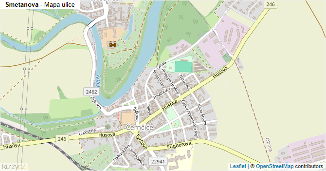 Smetanova - mapa ulice