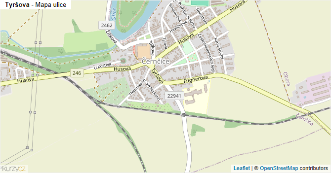 Tyršova - mapa ulice