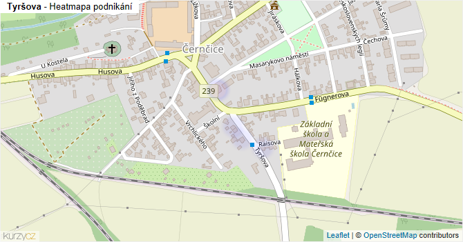 Tyršova - mapa podnikání