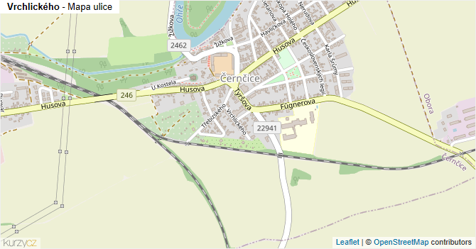 Vrchlického - mapa ulice