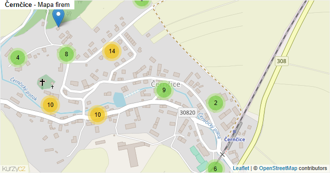 Černčice - mapa firem
