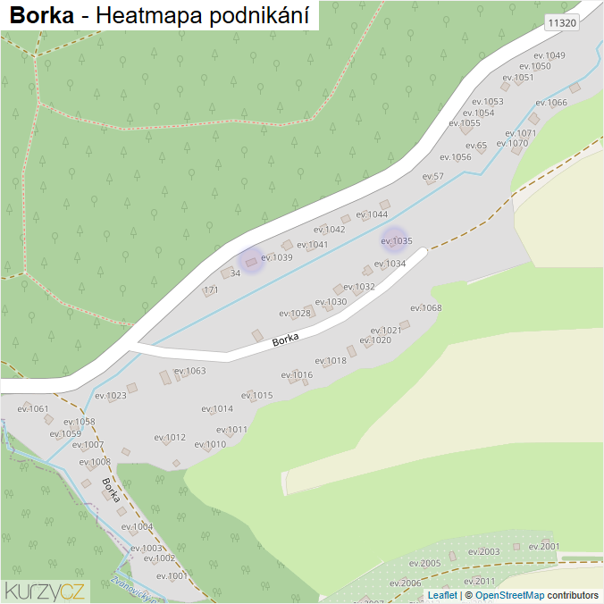 Mapa Borka - Firmy v ulici.