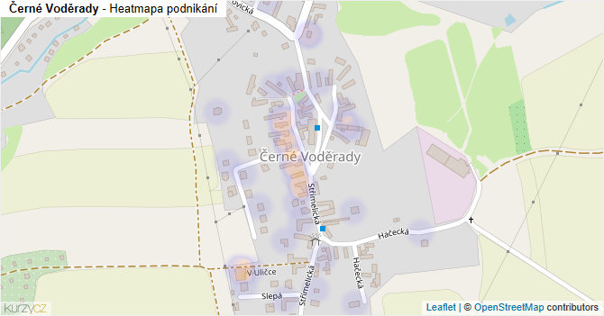 Černé Voděrady - mapa podnikání