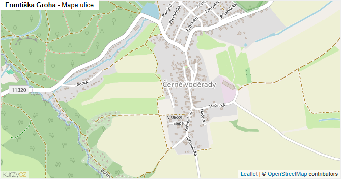 Františka Groha - mapa ulice
