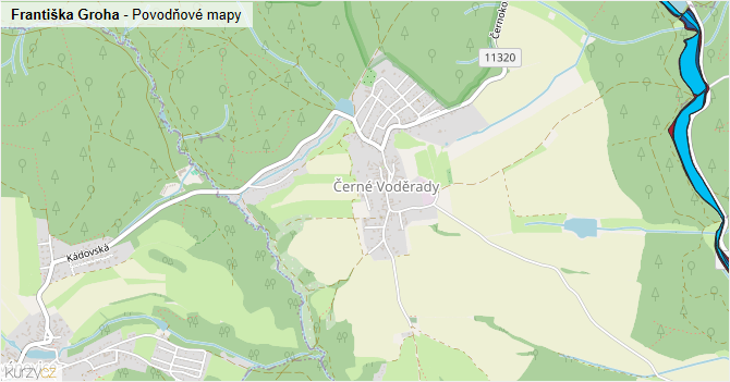 Františka Groha - záplavové mapy stoleté vody