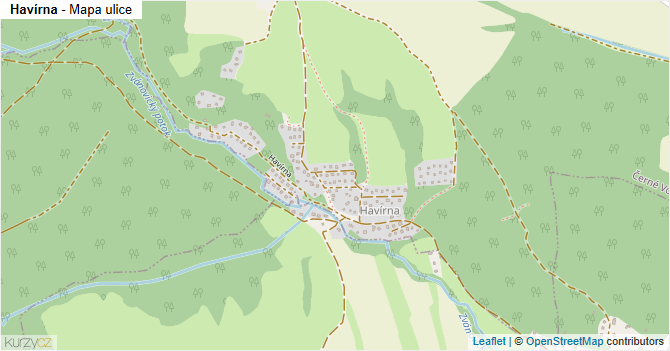 Havírna - mapa ulice