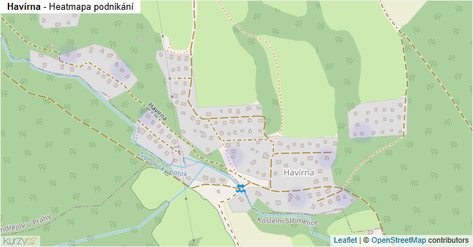 Havírna - mapa podnikání