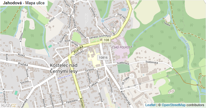 Jahodová - mapa ulice