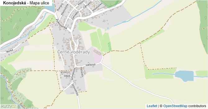 Konojedská - mapa ulice