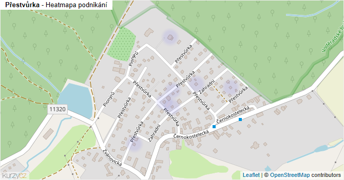Přestvůrka - mapa podnikání