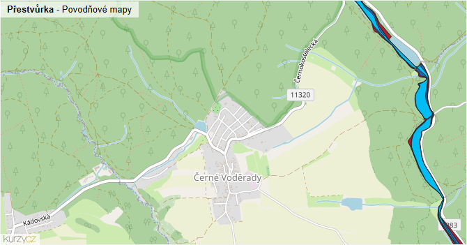 Přestvůrka - záplavové mapy stoleté vody