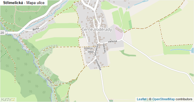 Střímelická - mapa ulice
