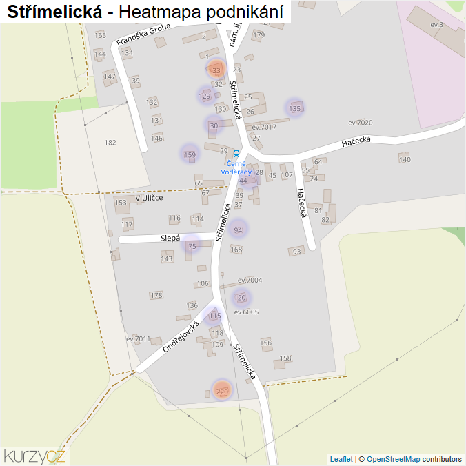 Mapa Střímelická - Firmy v ulici.