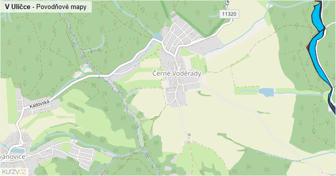 V Uličce - záplavové mapy stoleté vody