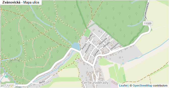 Zvánovická - mapa ulice