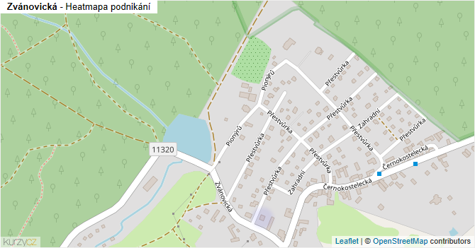Zvánovická - mapa podnikání