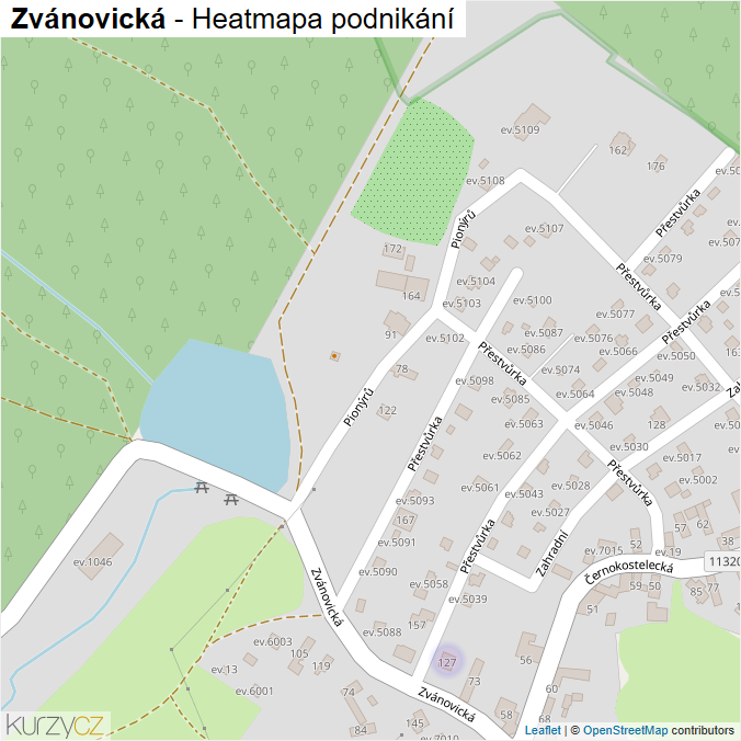 Mapa Zvánovická - Firmy v ulici.