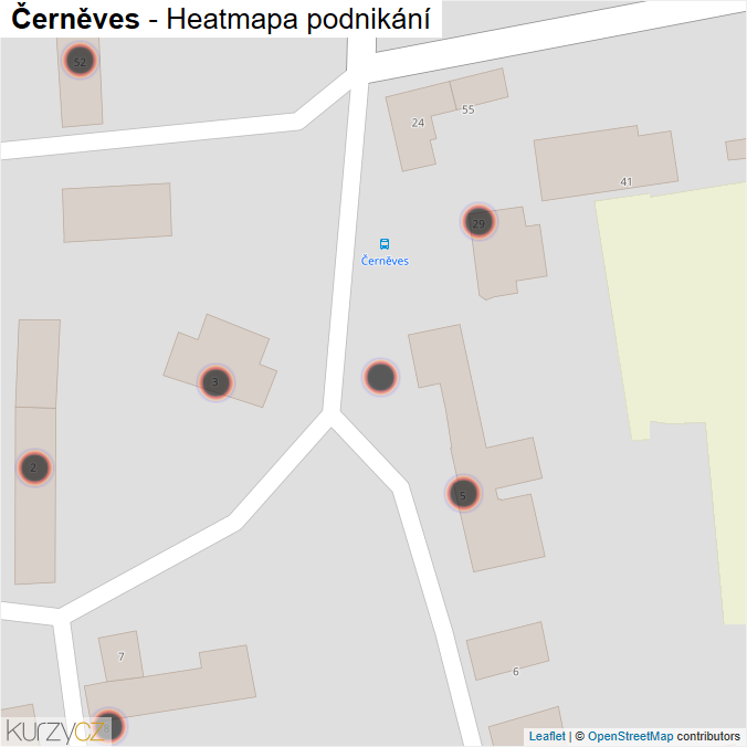 Mapa Černěves - Firmy v obci.