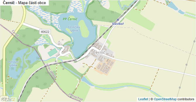 Černíč - mapa části obce