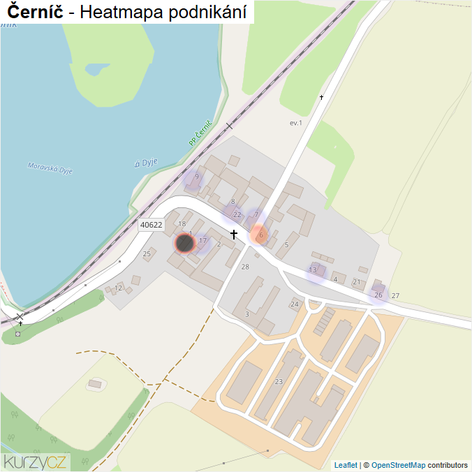 Mapa Černíč - Firmy v části obce.
