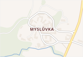 Myslůvka v obci Černíč - mapa části obce