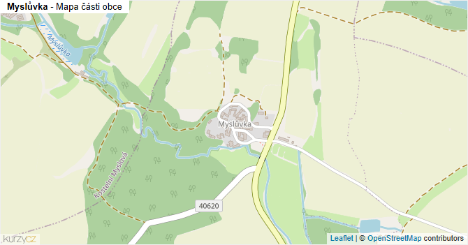 Myslůvka - mapa části obce