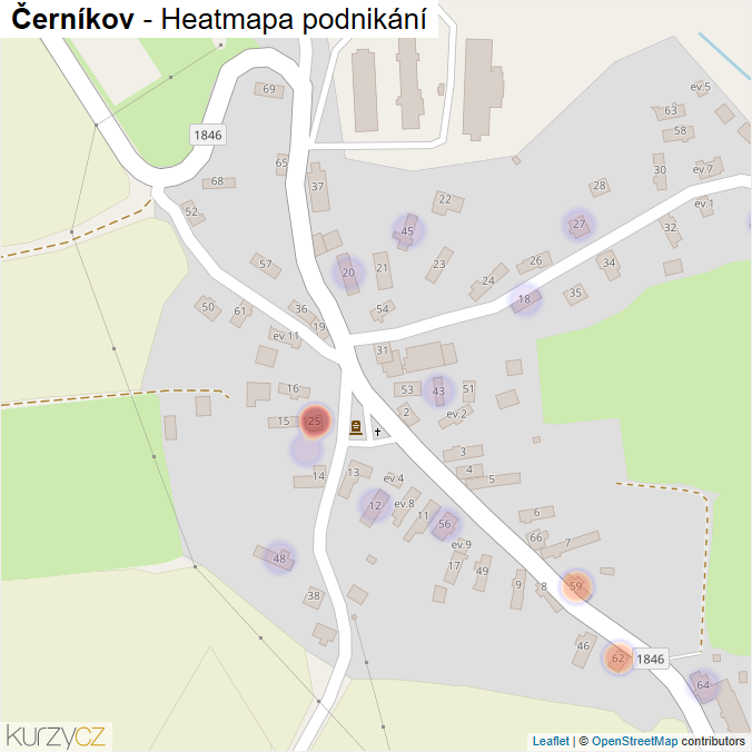 Mapa Černíkov - Firmy v části obce.