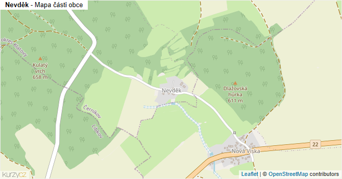 Nevděk - mapa části obce