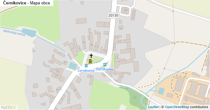 Černíkovice - mapa obce