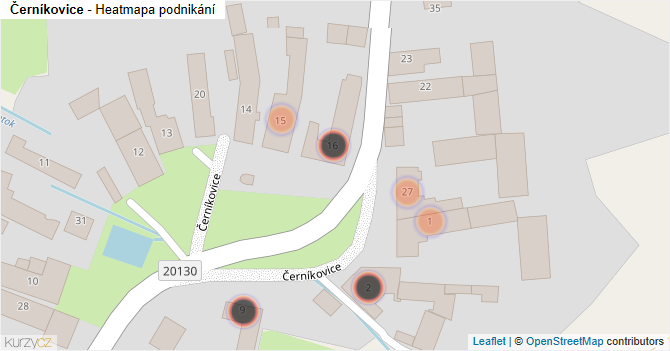 Černíkovice - mapa podnikání