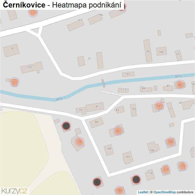 Mapa Černíkovice - Firmy v obci.