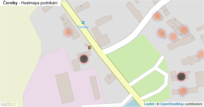Černíky - mapa podnikání