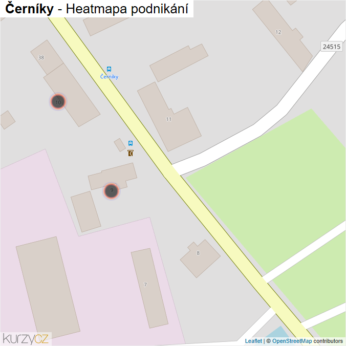 Mapa Černíky - Firmy v obci.